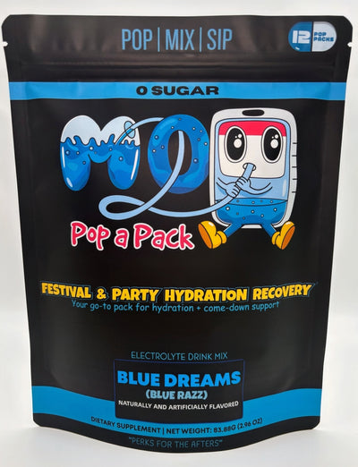 M2O Pop A Pack™ – Blue Dreams Electrolyte Drink Mix (Blue Razz) | Zero Sugar | Hydration & Recovery