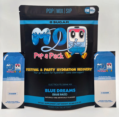 M2O Pop A Pack™ – Blue Dreams Electrolyte Drink Mix (Blue Razz) | Zero Sugar | Hydration & Recovery
