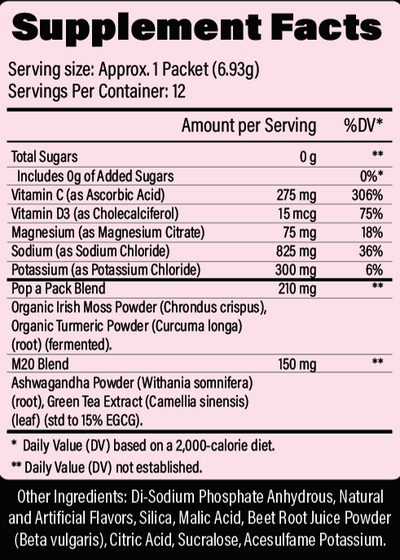 M2O Pop A Pack™ – Red Dreams Electrolyte Drink Mix (Watermelon Slushie) | Zero Sugar | Hydration & Recovery