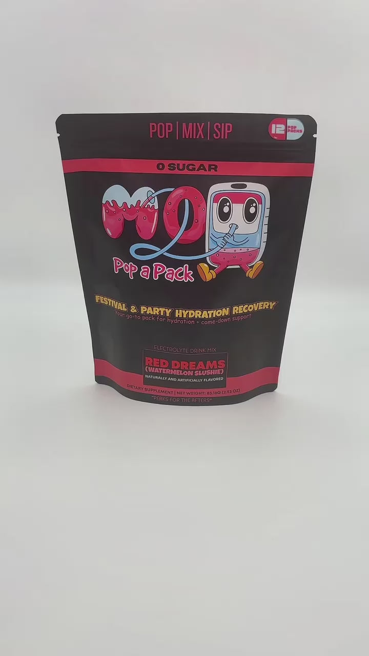 M2O Pop A Pack™ – Red Dreams Electrolyte Drink Mix (Watermelon Slushie) | Zero Sugar | Hydration & Recovery